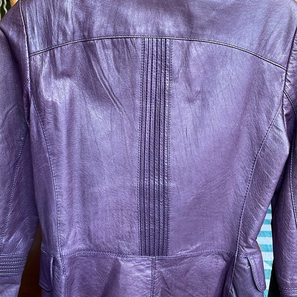 Danier Leather Jacket Size 2XS 4 Color Purple - Picture 3 of 7